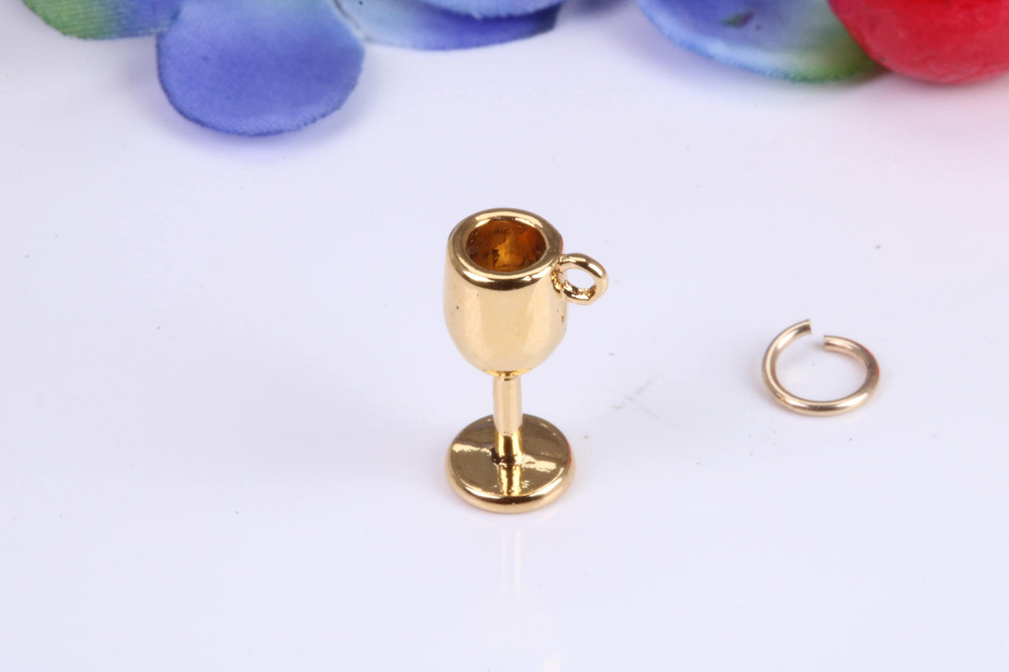 Wine Goblet Charm, Traditional Charm, Made from Solid 9ct Yellow Gold, British Hallmarked