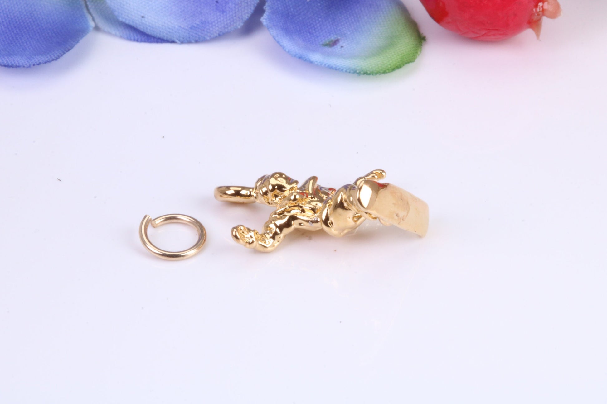 Surfer Charm, Traditional Charm, Made from Solid Cast Yellow Gold, British Hallmarked