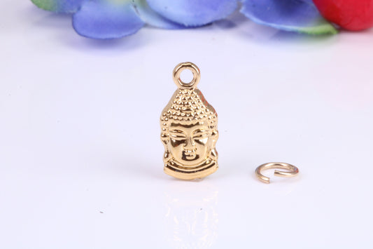 Buddha Charm, Traditional Charm, Made from Solid Cast Yellow Gold, British Hallmarked