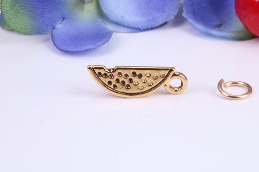 Slice of Melon Charm, Traditional Charm, Made from Solid Cast Yellow Gold, British Hallmarked