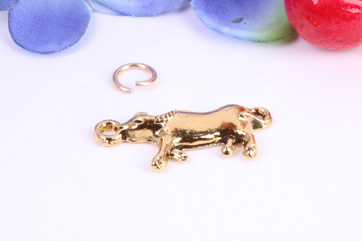 Cow Charm, Traditional Charm, Made from Solid Cast Yellow Gold, British Hallmarked