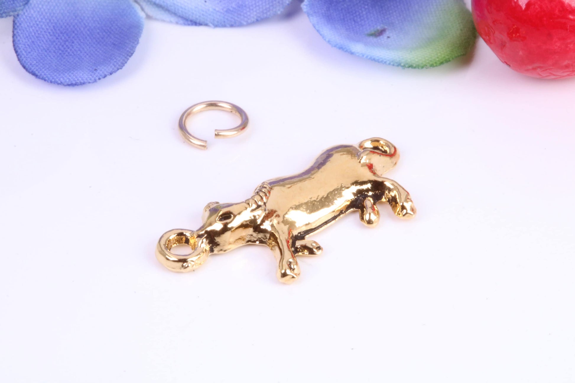 Cow Charm, Traditional Charm, Made from Solid Cast Yellow Gold, British Hallmarked