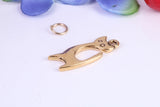 Cat Charm, Traditional Charm, Made from Solid Cast Yellow Gold, British Hallmarked