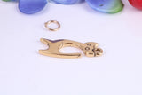 Cat Charm, Traditional Charm, Made from Solid Cast Yellow Gold, British Hallmarked