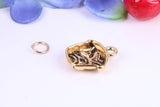 Bull Dog Charm, Traditional Charm, Made from Solid Cast Yellow Gold, British Hallmarked