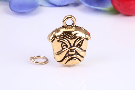 Bull Dog Charm, Traditional Charm, Made from Solid Cast Yellow Gold, British Hallmarked