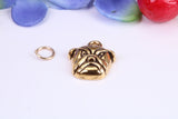 Bull Dog Charm, Traditional Charm, Made from Solid Cast Yellow Gold, British Hallmarked