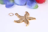 Star Fish Charm, Made from Solid Cast Yellow Gold, British Hallmarked