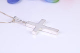Sterling Silver Solid Chunky Cross Necklace, Made From Solid Cast Silver, Complete With Chain