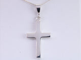 Sterling Silver Solid Chunky Cross Necklace, Made From Solid Cast Silver, Complete With Chain
