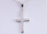 Sterling Silver Solid Chunky Cross Necklace, Made From Solid Cast Silver, Complete With Chain