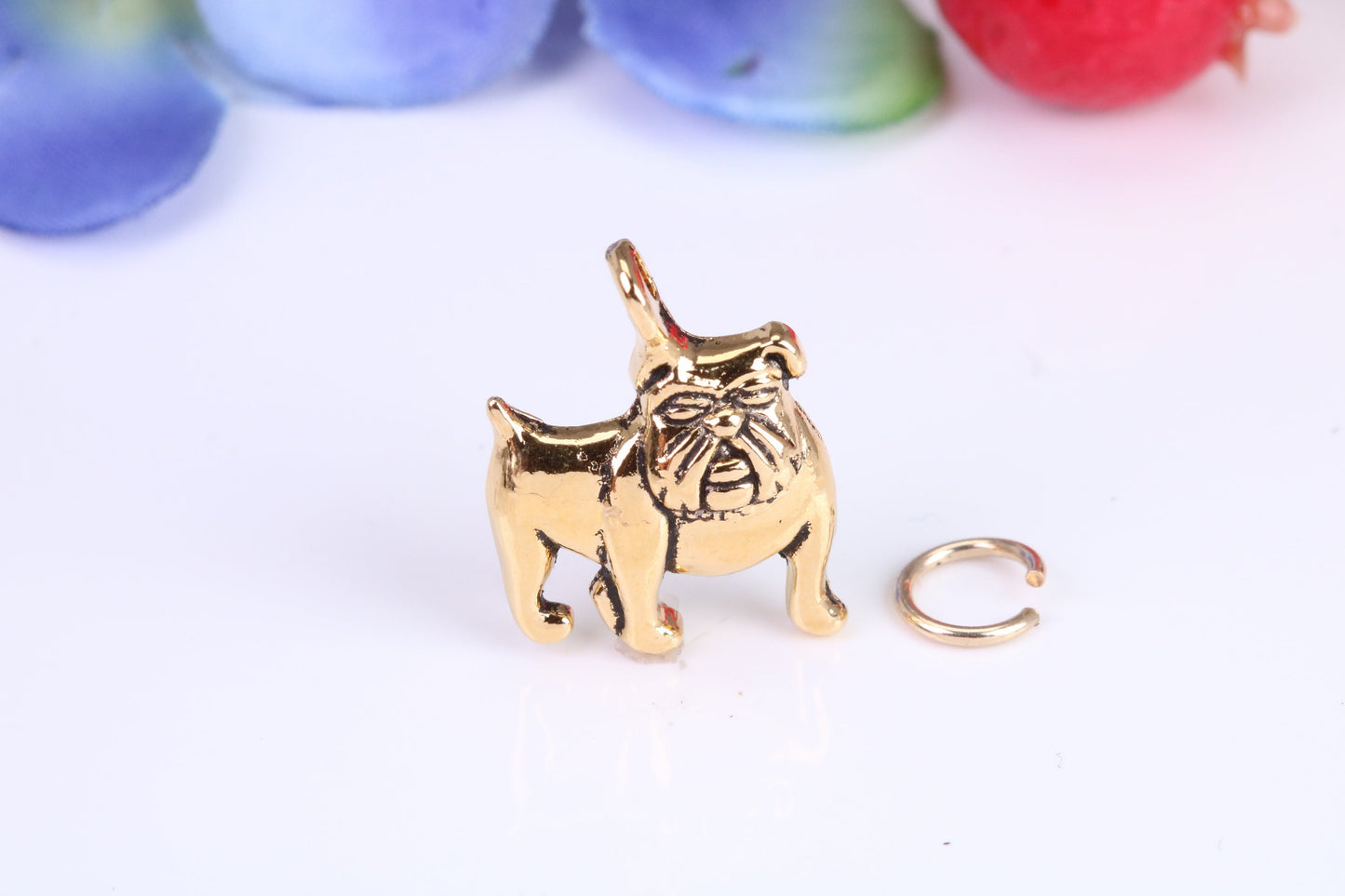 Bulldog Charm, Traditional Charm, Made from Solid Cast Yellow Gold, British Hallmarked