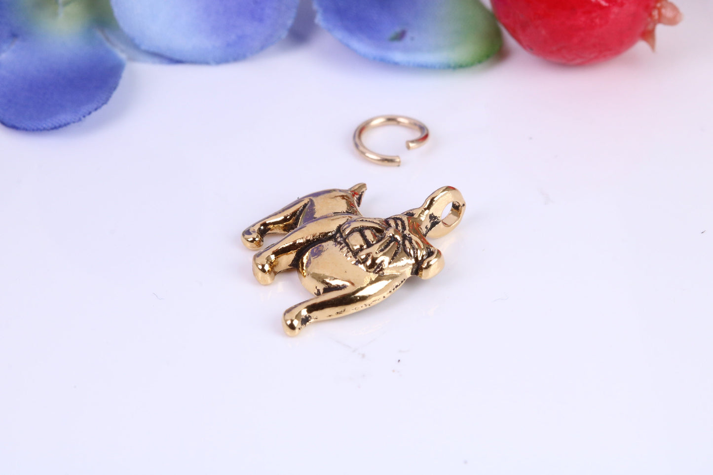 Bulldog Charm, Traditional Charm, Made from Solid Cast Yellow Gold, British Hallmarked