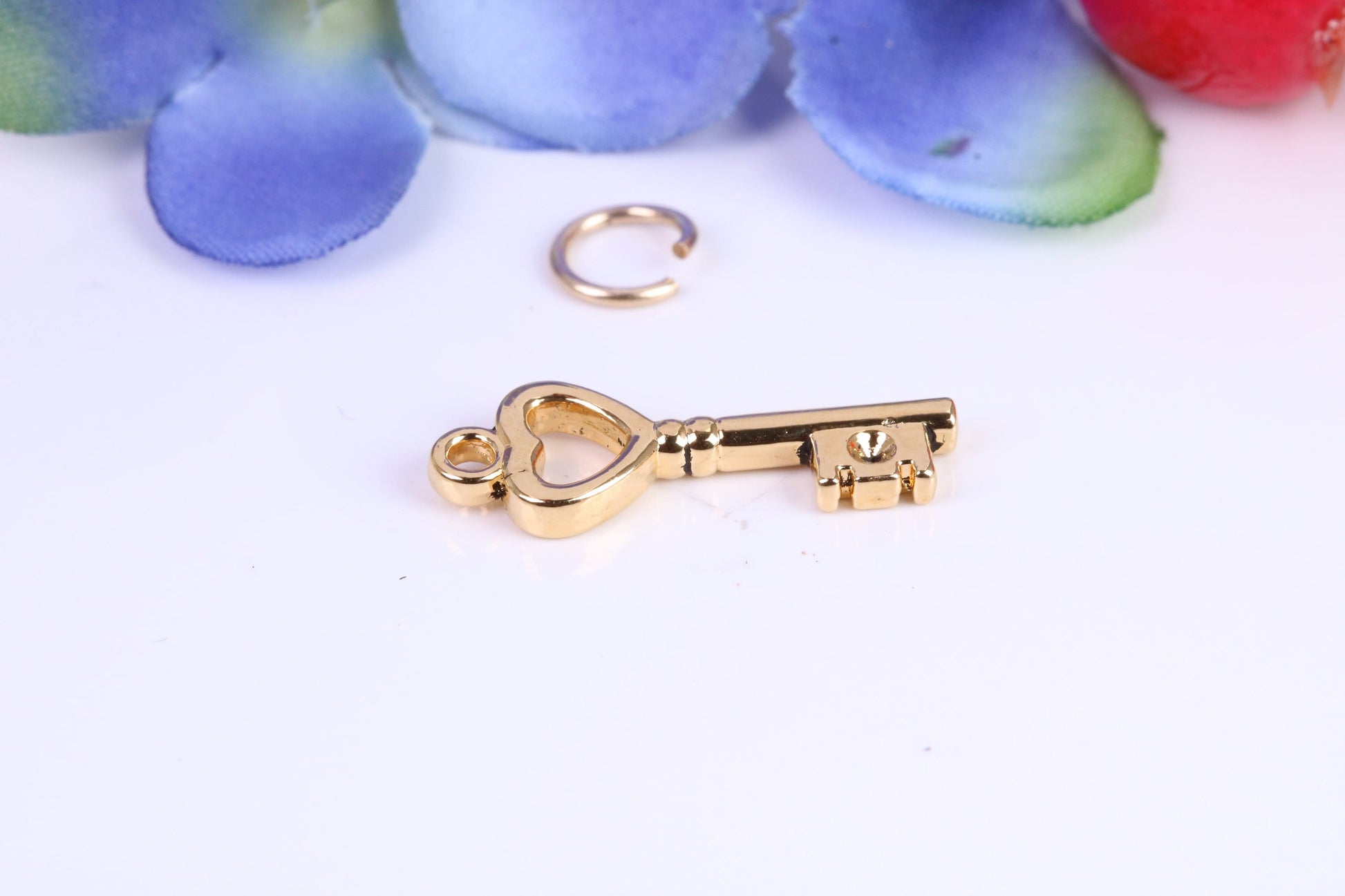 Key Charm, Traditional Charm, Made from Solid Cast Yellow Gold, British Hallmarked