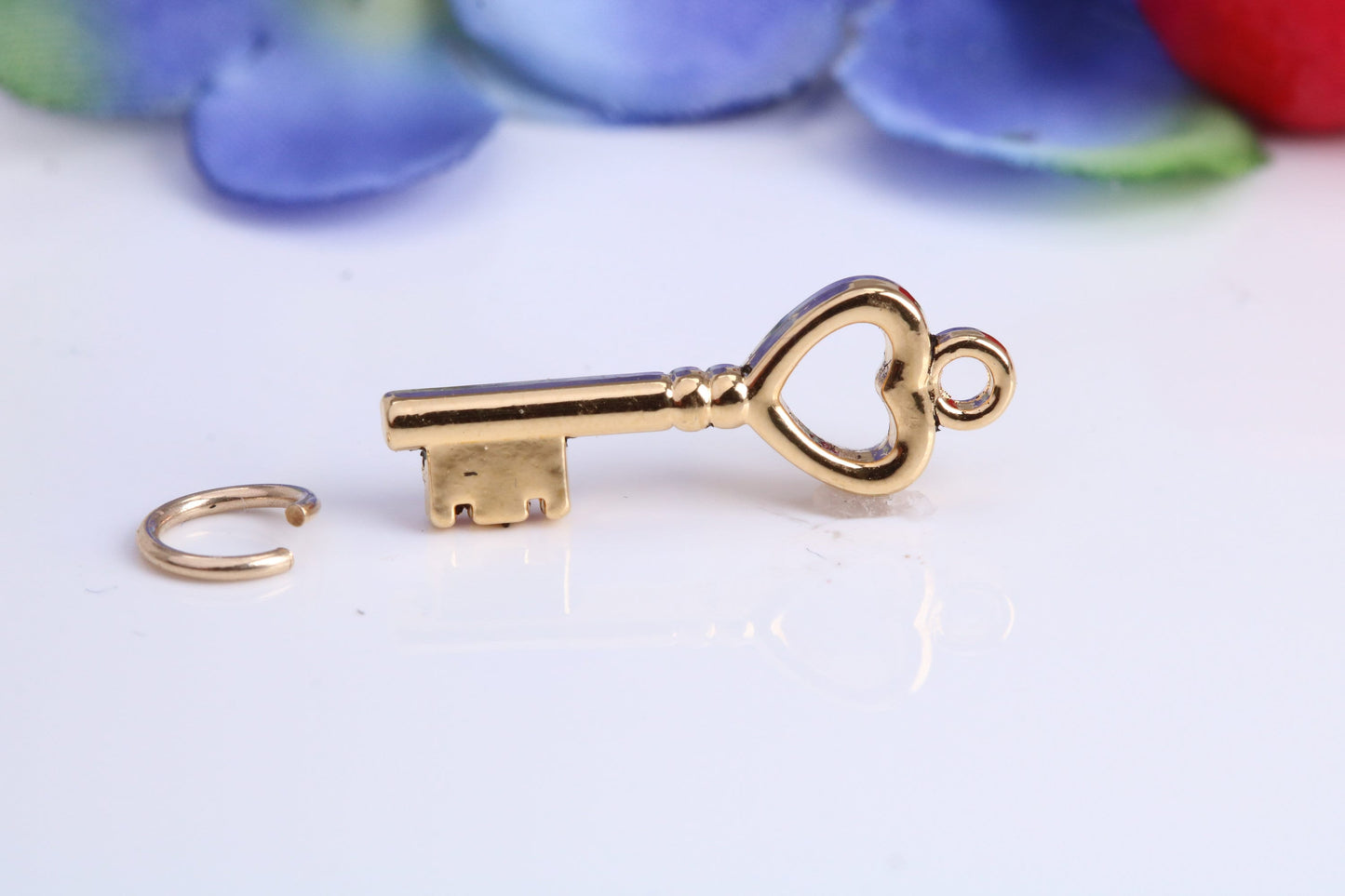 Key Charm, Traditional Charm, Made from Solid Cast Yellow Gold, British Hallmarked