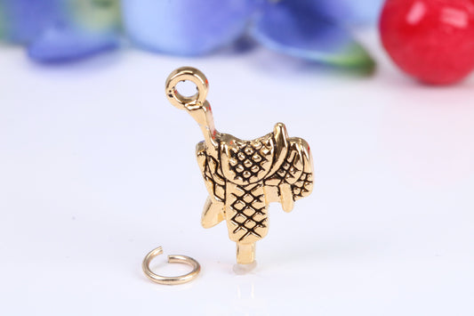 Horse Saddle charm, Traditional Charm, Made from Solid Cast Yellow Gold, British Hallmarked