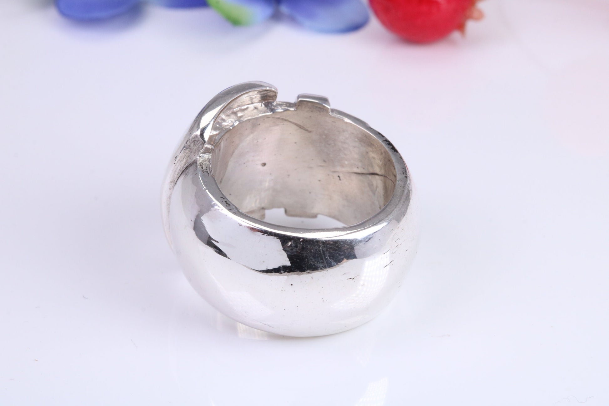 Very large and very very heavy Buckle ring, made from solid cast Silver, British hallmarked