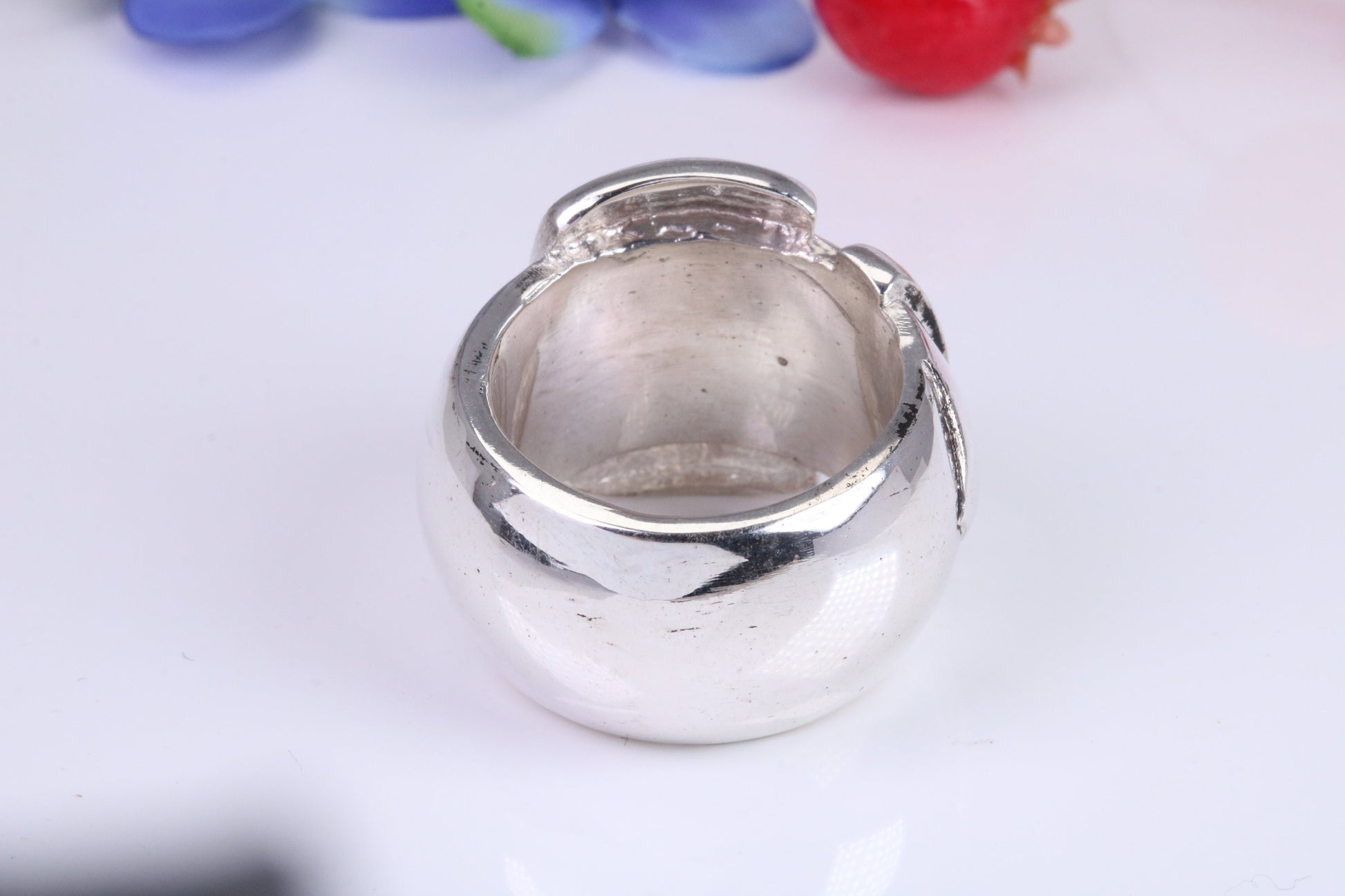 Very large and very very heavy Buckle ring, made from solid cast Silver, British hallmarked