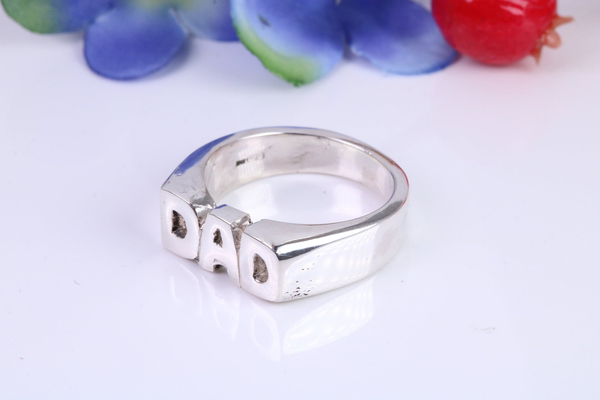 Chunky Dad ring, made from solid cast silver, British hallmarked