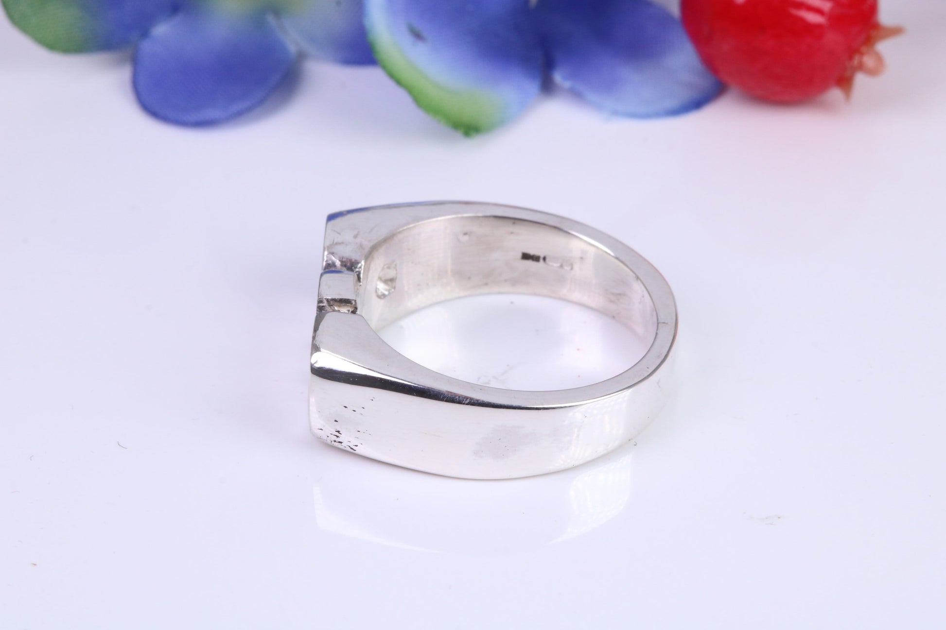 Chunky Dad ring, made from solid cast silver, British hallmarked