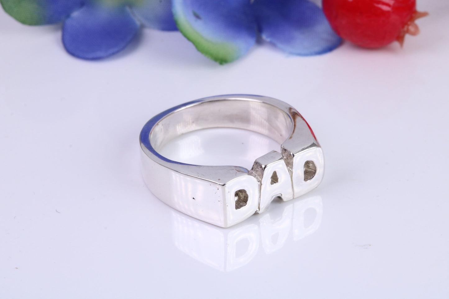 Chunky Dad ring, made from solid cast silver, British hallmarked