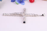 90 mm Long, Very Large Crucifix, Made From Solid Cast Silver, With Heavy Belcher Chain, British Hallmarked