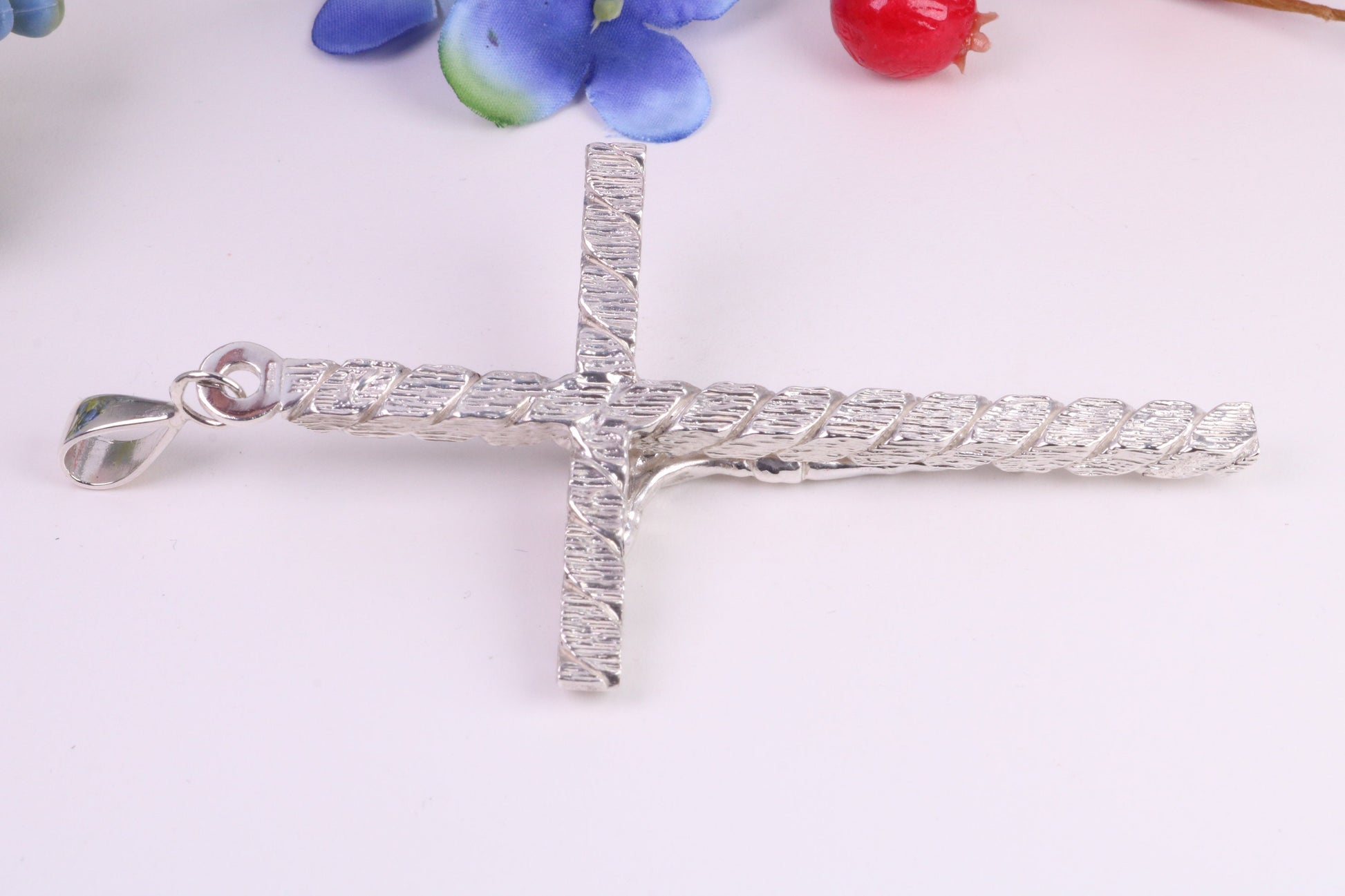 90 mm Long, Very Large Crucifix, Made From Solid Cast Silver, British Hallmarked