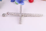 90 mm Long, Very Large Crucifix, Made From Solid Cast Silver, With Heavy Belcher Chain, British Hallmarked