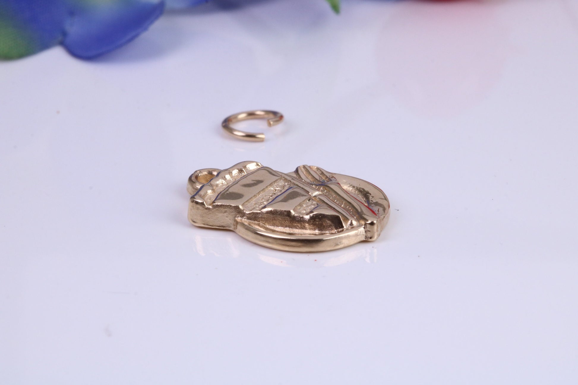 Slice of Cake Charm, Traditional Charm, Made from Solid Cast Yellow Gold, British Hallmarked