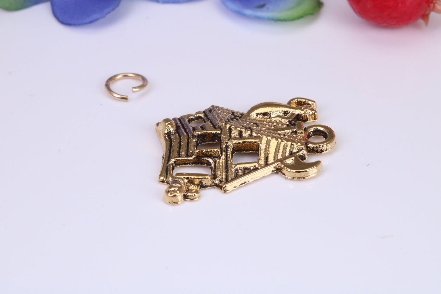 Haunted House Charm, Traditional Charm, Made from Solid Cast Yellow Gold, British Hallmarked