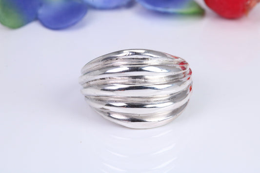 Abstract ring, made from solid cast silver