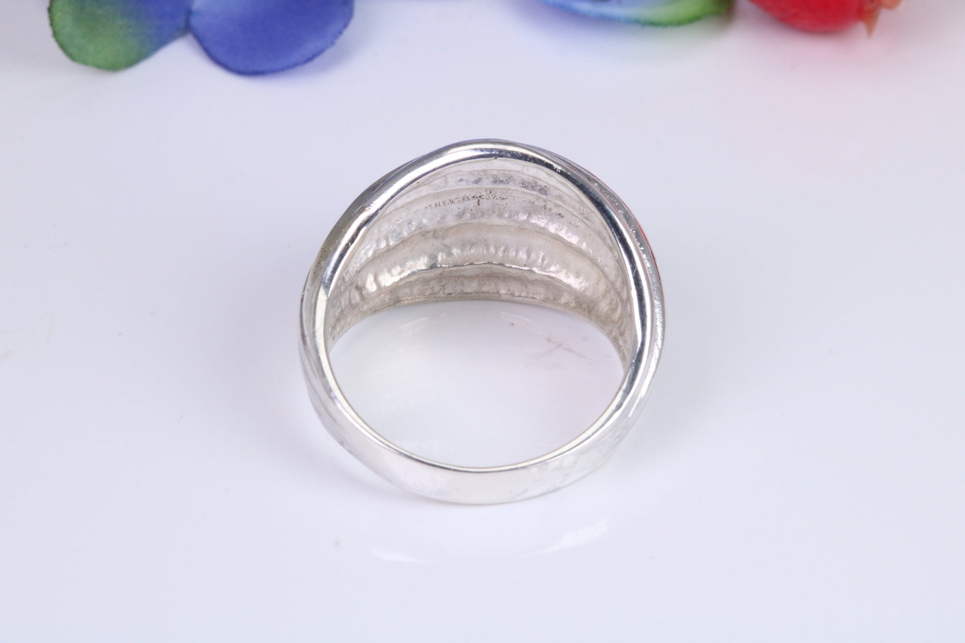 Abstract ring, made from solid cast silver