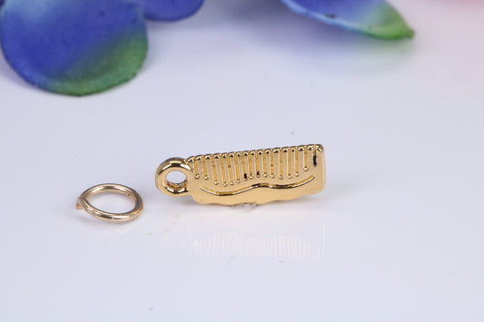 Hair Comb Charm, Traditional Charm, Made from Solid Cast Yellow Gold, British Hallmarked