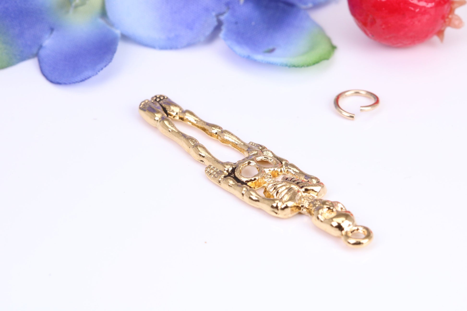 Skeleton Charm, Traditional Charm, Made from Solid Cast Yellow Gold, British Hallmarked