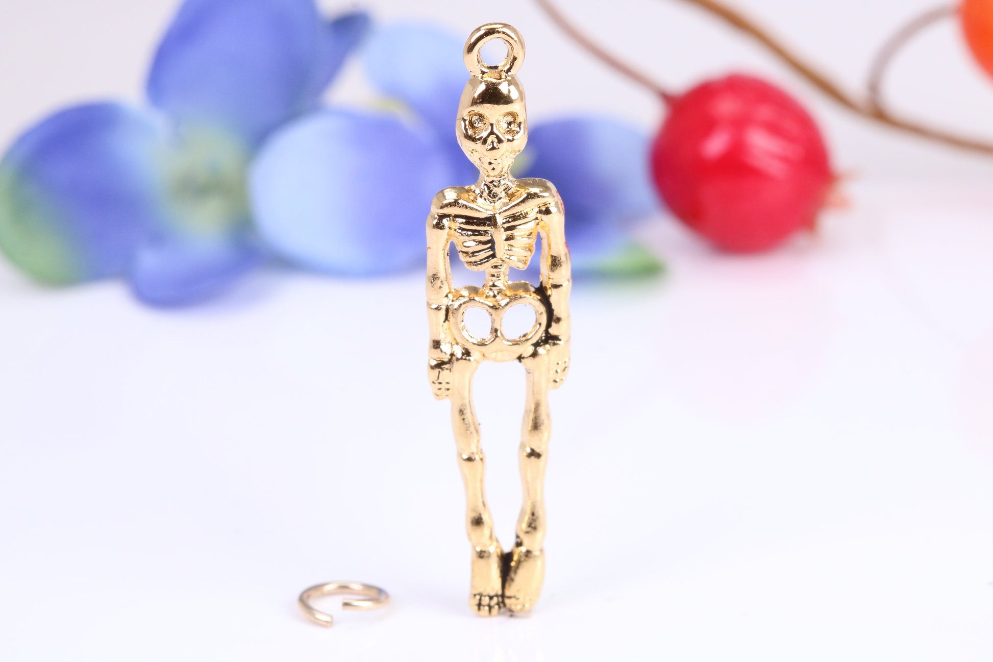 Skeleton Charm, Traditional Charm, Made from Solid Cast Yellow Gold, British Hallmarked