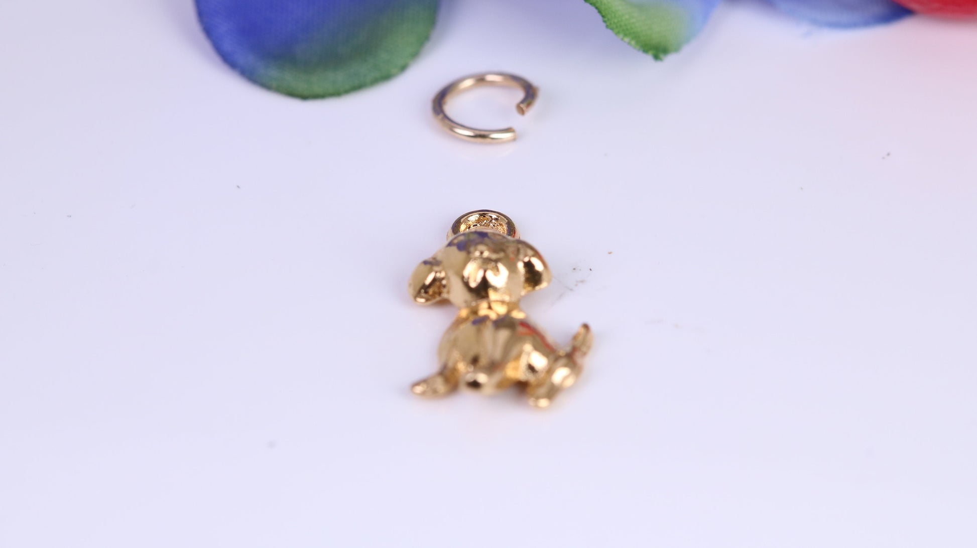Dog Charm, Traditional Charm, Made from Solid Yellow Gold, British Hallmarked