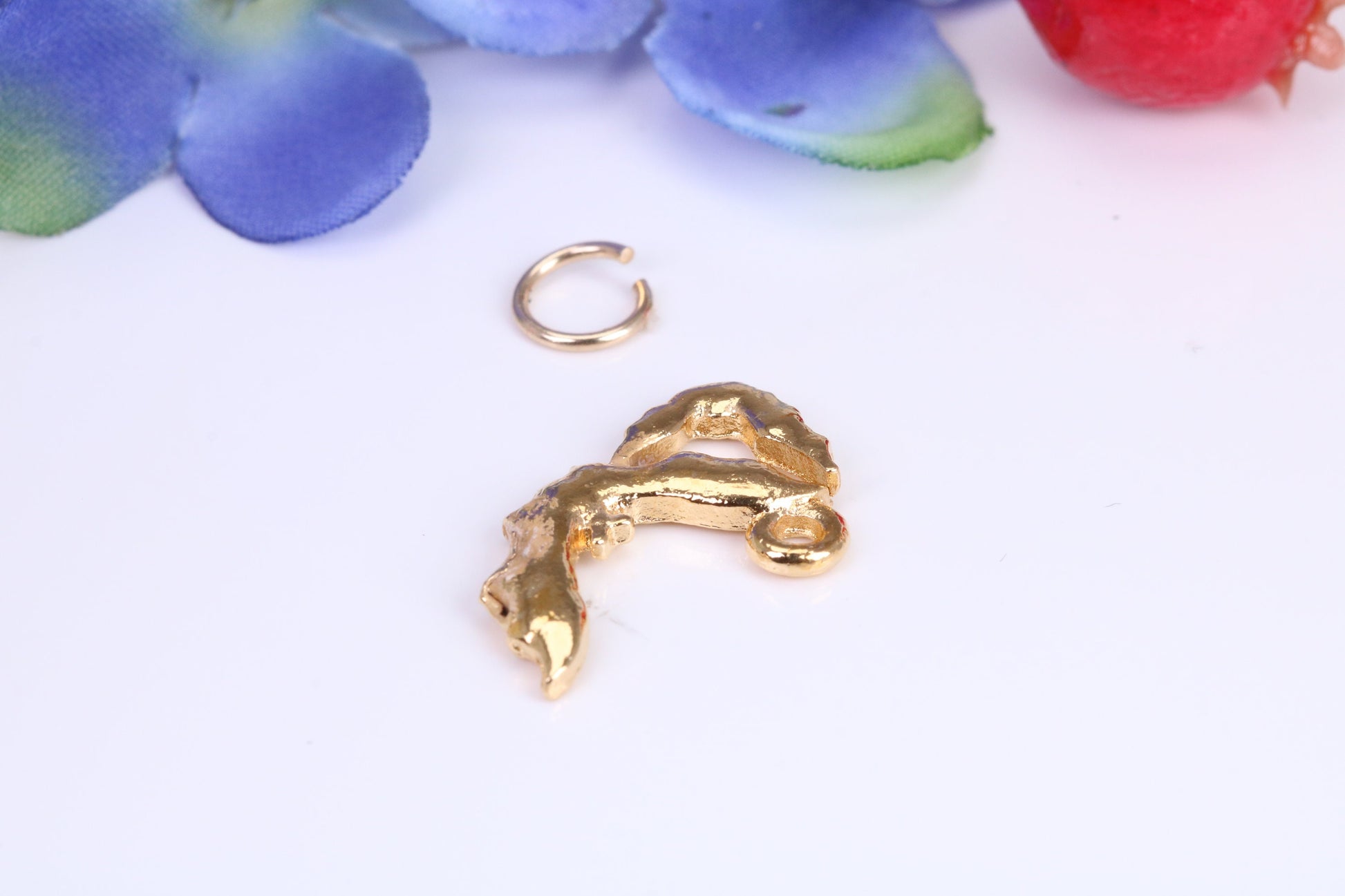 Shrimp Charm, Traditional Charm, Made from Solid Cast Yellow Gold, British Hallmarked