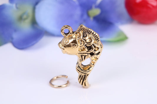 Fish Charm, Traditional Charm, Made from Solid Cast Yellow Gold, British Hallmarked