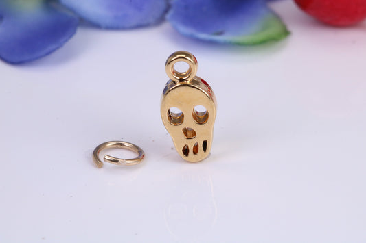 Skull Charm, Traditional Charm, Made from Solid Cast Yellow Gold, British Hallmarked