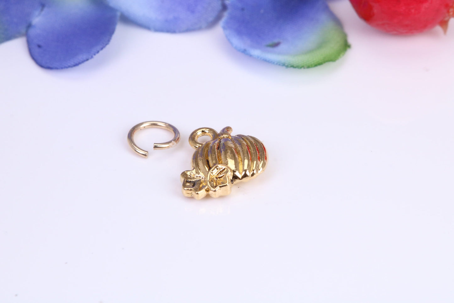 Pumpkin Charm, Traditional Charm, Made from Solid Cast Yellow Gold, British Hallmarked