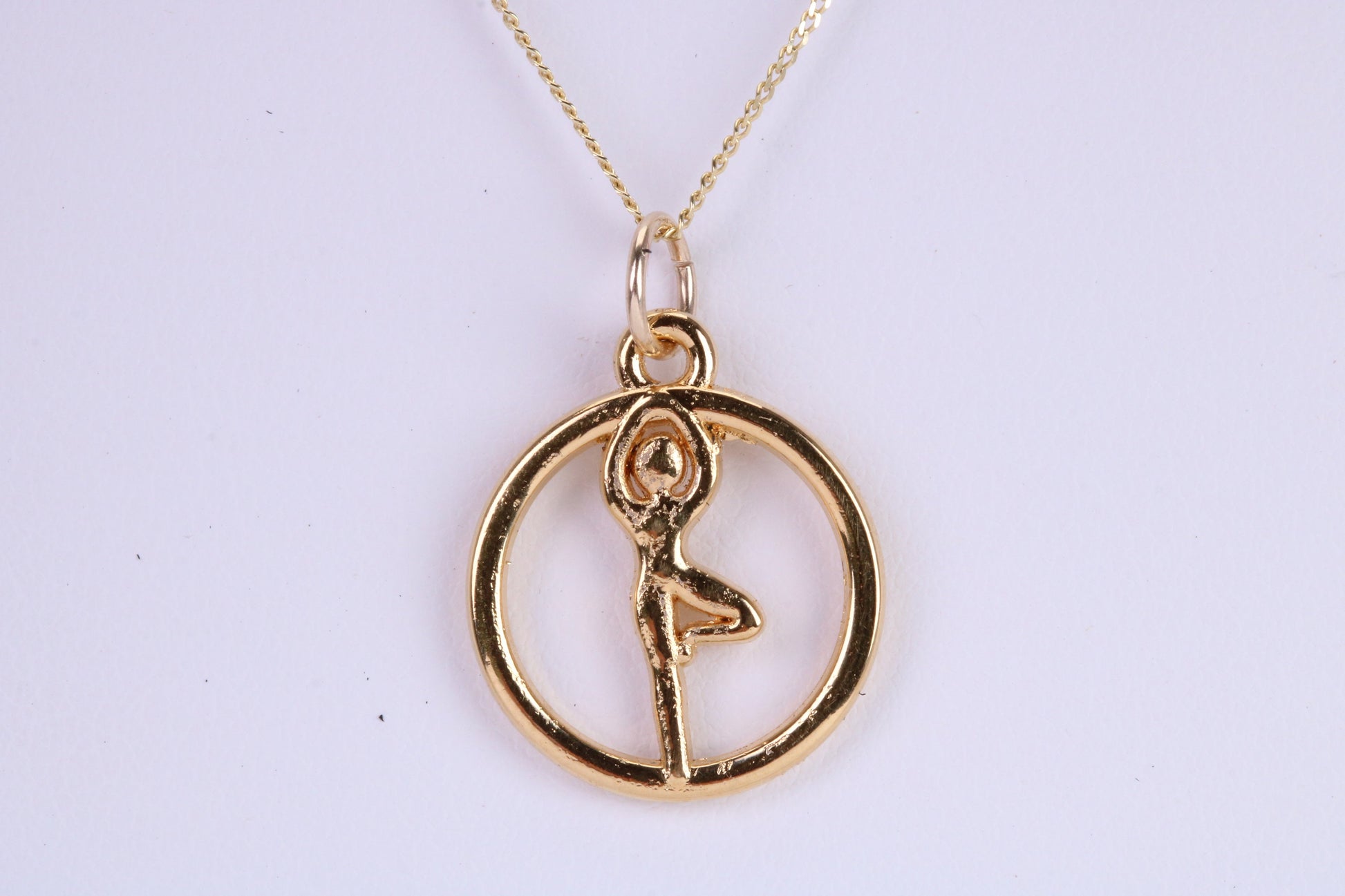 Gymnast Necklace, Made from Solid Yellow Gold with High Polished Finish, British Hallmarked