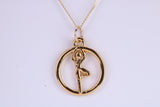 Gymnast Necklace, Made from Solid Yellow Gold with High Polished Finish, British Hallmarked