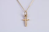 Small Cross Necklace, Made from Solid Cast Yellow Gold with High Polished Finish, British Hallmarked