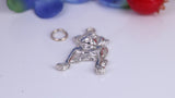 Bulldog Charm, Traditional Charm, Made from Solid 925 Grade Sterling Silver, Complete with Attachment Link