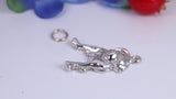 Bulldog Charm, Traditional Charm, Made from Solid 925 Grade Sterling Silver, Complete with Attachment Link