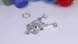 Bulldog Charm, Traditional Charm, Made from Solid 925 Grade Sterling Silver, Complete with Attachment Link