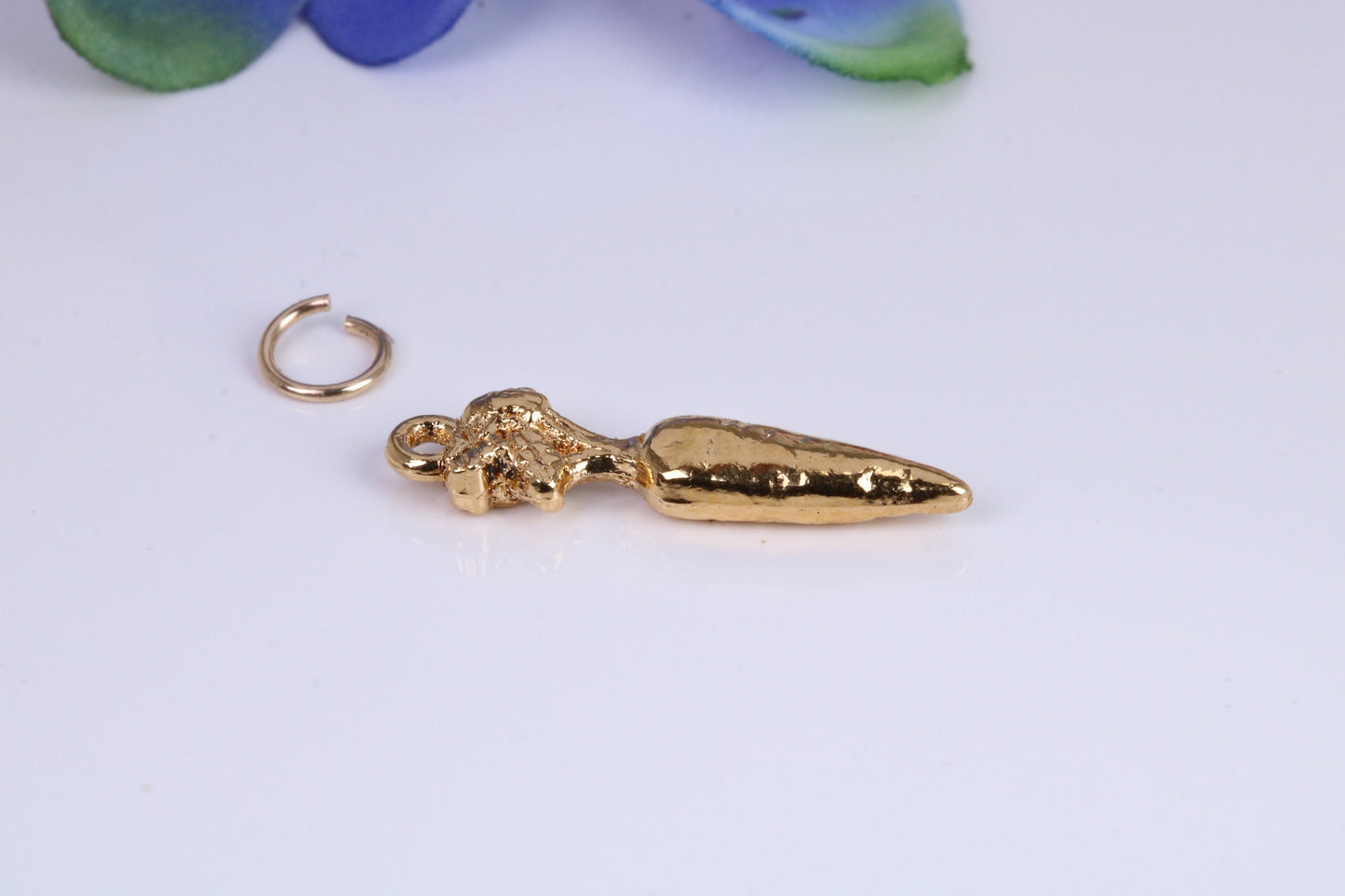 Carrot Charm, Traditional Charm, Made from Solid Cast Yellow Gold, British Hallmarked