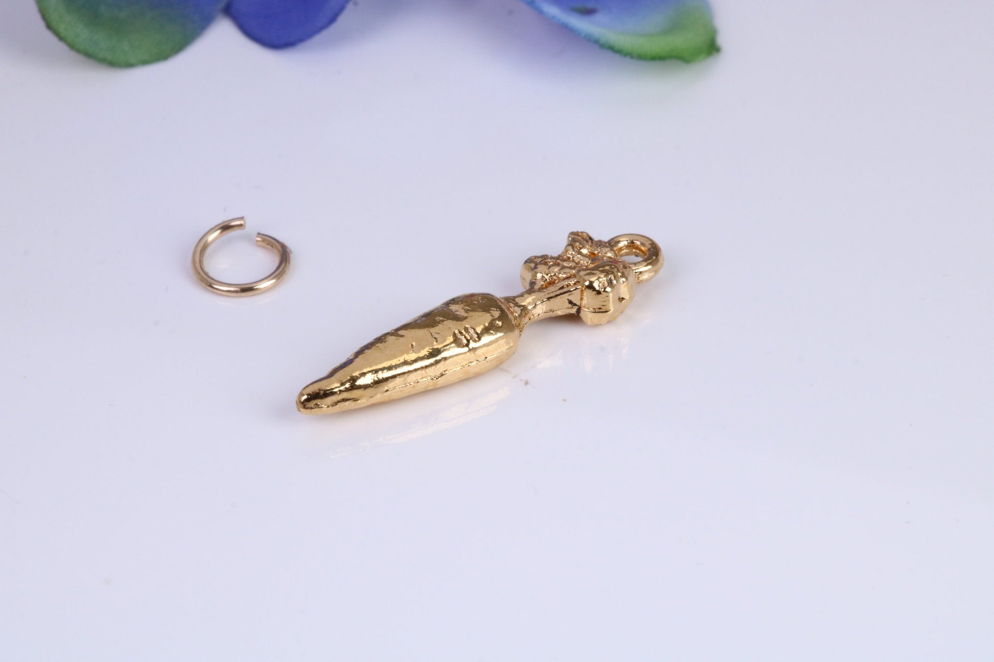 Carrot Charm, Traditional Charm, Made from Solid Cast Yellow Gold, British Hallmarked