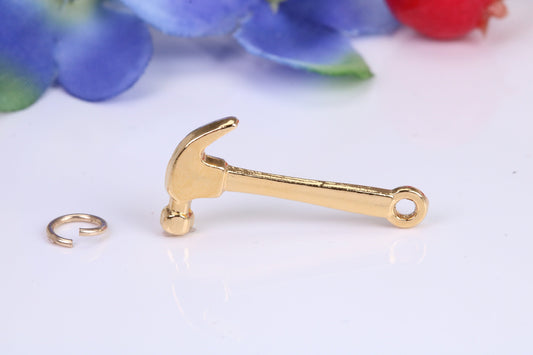 Hammer Charm, Traditional Charm, Made from Solid Cast Yellow Gold, British Hallmarked