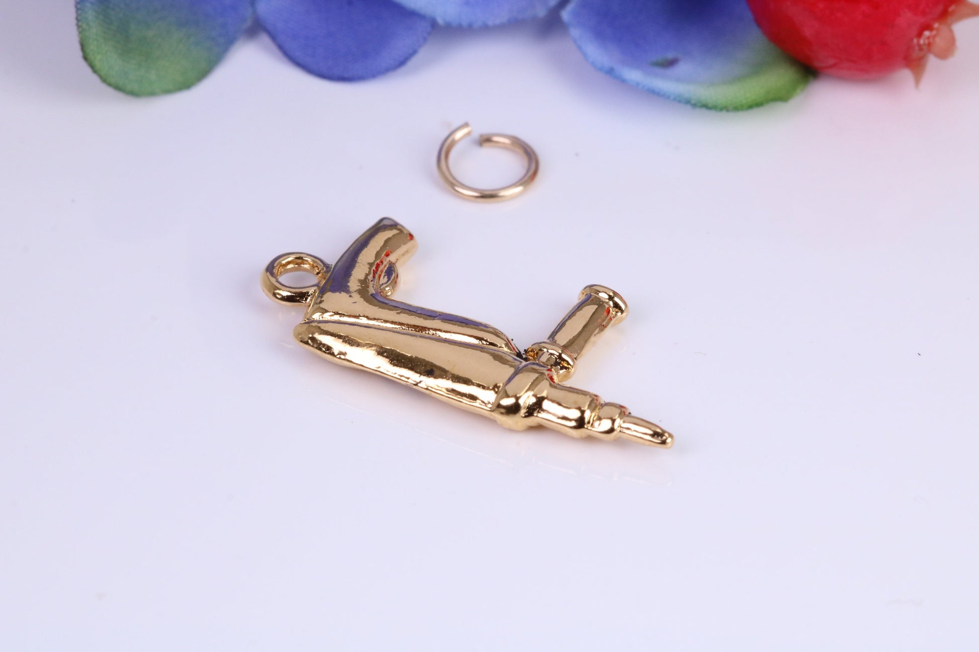 Power Drill Charm, Traditional Charm, Made from Solid Cast Yellow Gold, British Hallmarked